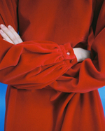 Платье с запахом на спине и длинным рукавом из бархата "Заветное желание"