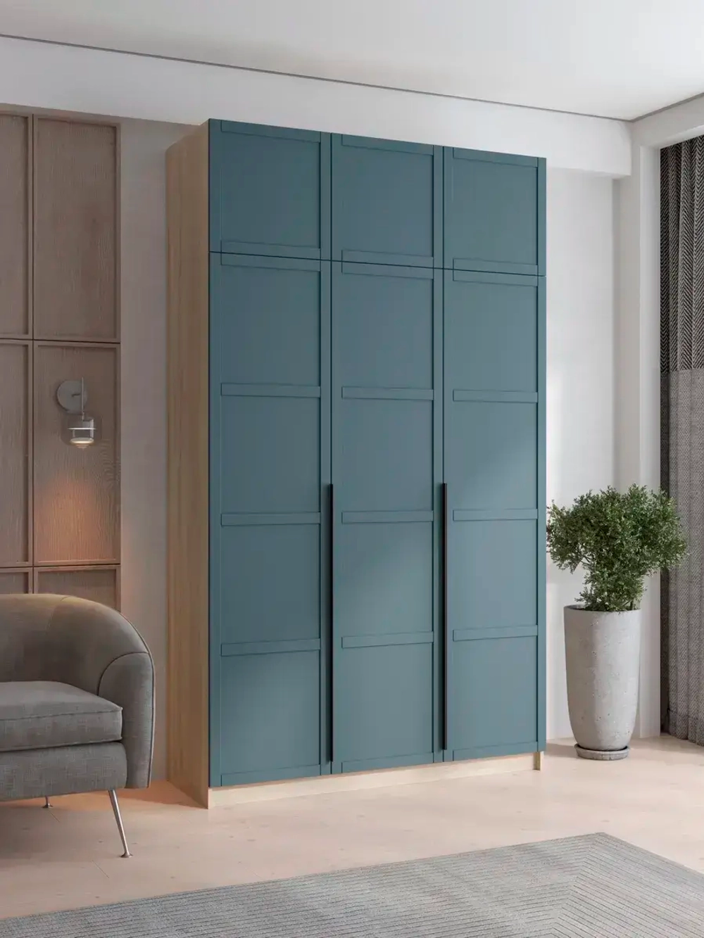 Шкаф распашной 120х40х240 трёхдверный Luxury 3A