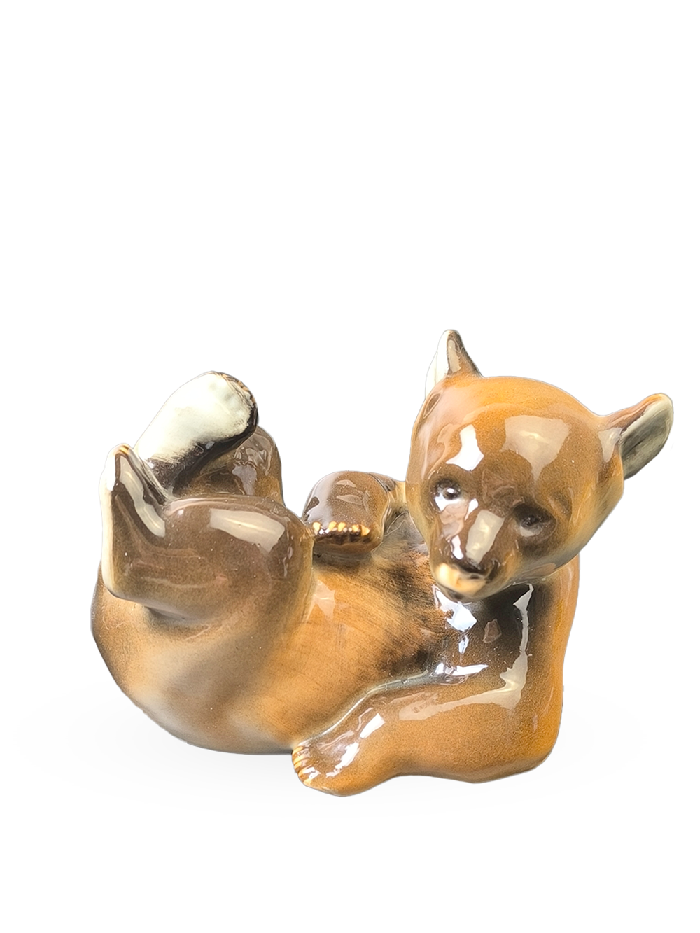 Фарфоровая статуэтка "Медвежонок лежащий" ЛФЗ