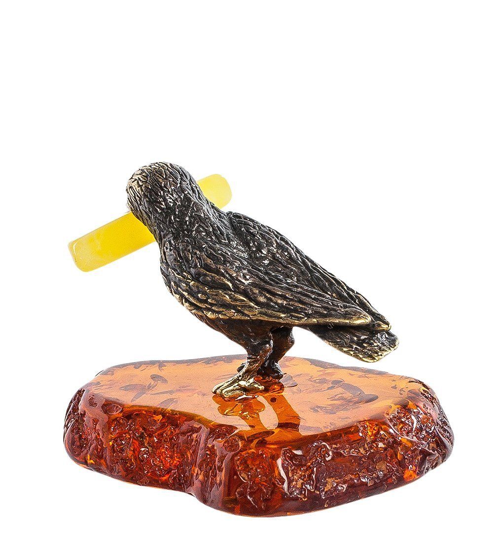Народные промыслы AM- 242 Фигурка «Ворона» (латунь, янтарь)