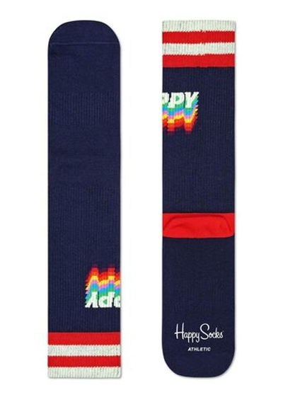 Носки унисекс Athletic Happy Sock с цветными полосками (Размер: 25) (Цвет: серый)