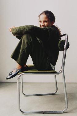 ZARA БРЮКИ В КЛЕТКУ С ПОЯСОМ, ЗЕЛЕНЫЙ