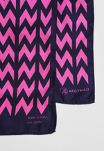 Шелковый палантин SOROKONOZHKA BLACK/RASPBERRY PINK 68×200