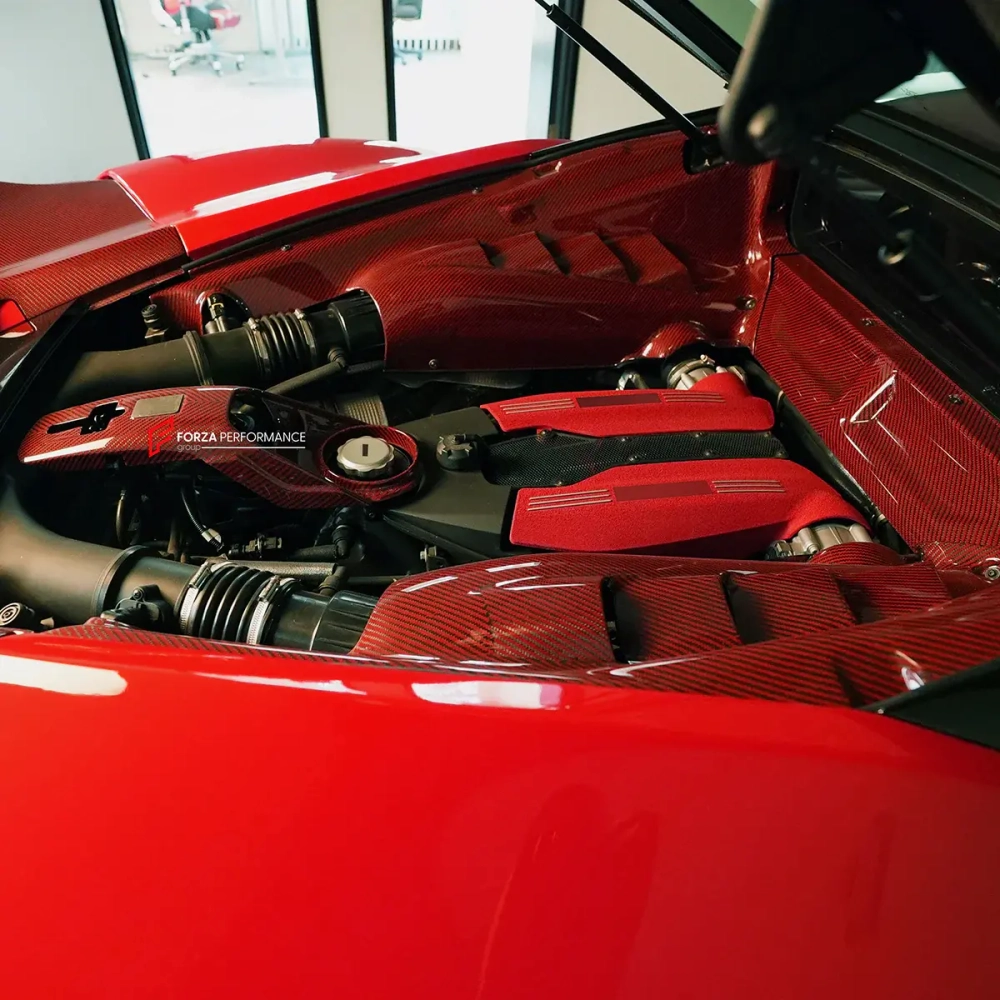 Карбоновая центральная крышка замка двигателя для Ferrari 488 GTB Spider 2015-2020 Феррари