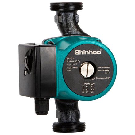 Циркуляционные центробежные насосы с «мокрым» ротором Shinhoo BASIC S