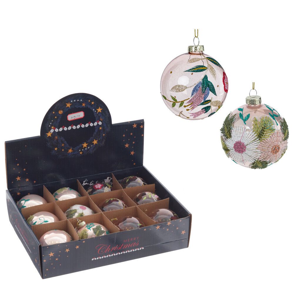 GAEM Набор из 12шт Украшение новогоднее "Шар", D 8 см, L34 W25 H9 см