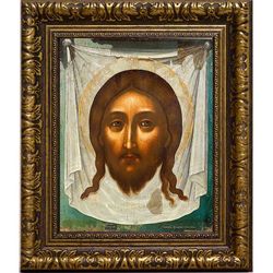 Спас Нерукотворный. Копия иконы Симона Ушакова на холсте.