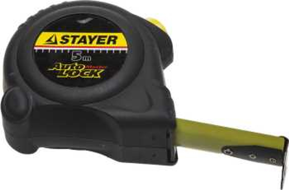 Рулетка с автостопом 5м / 25мм STAYER АutoLock, 2-34126-05-25_z02