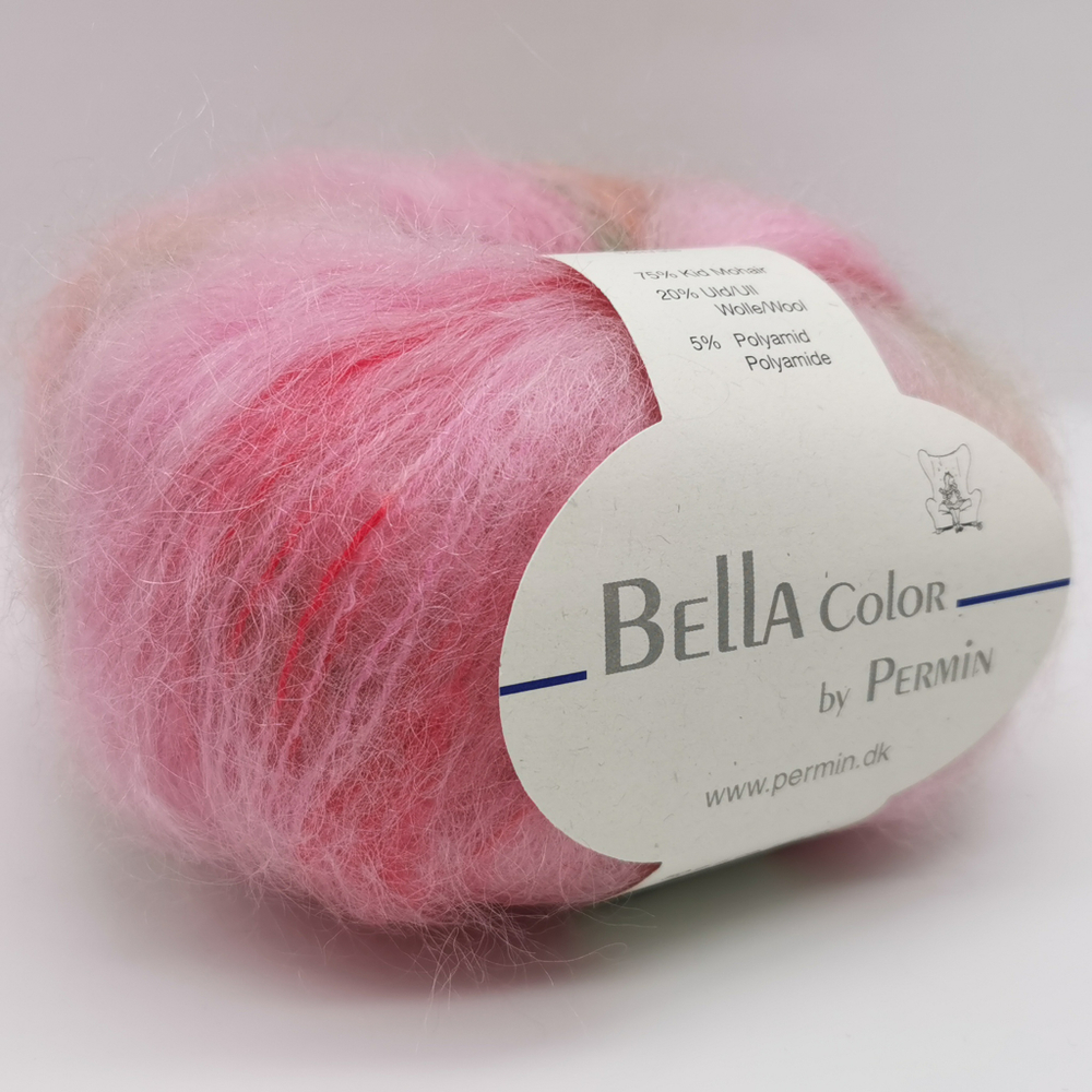 Пряжа для вязания Bella Color 883177, 75% мохер, 20% шерсть, 5% полиамид (50г 145м Дания)