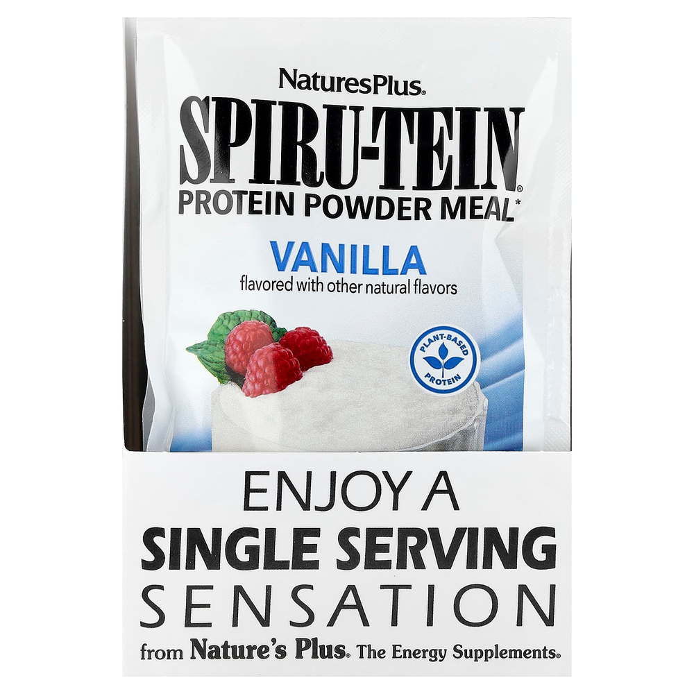 NaturesPlus, Spiru-Tein®, протеиновый порошок, со вкусом ванили, 8 пакетиков по 30 г (1,06 унции)