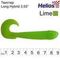 Твистер Helios Long Hybrid 3,55"/9,0 см Lime 7шт. (HS-15-008)