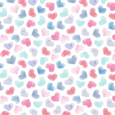 Акварельные сердечки