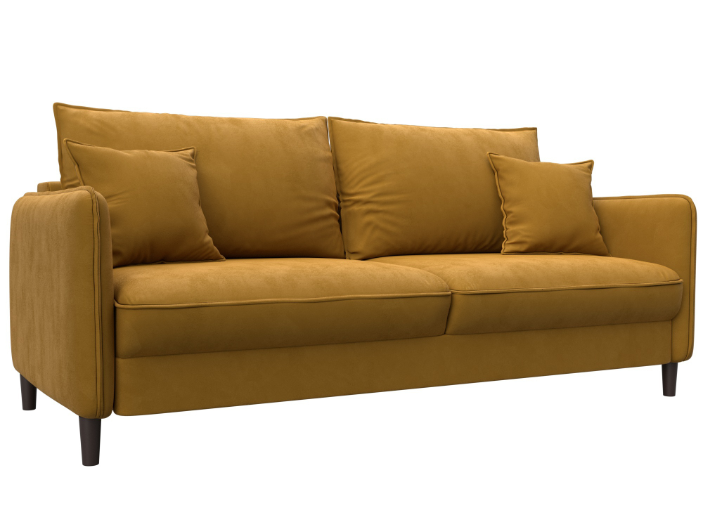 Диван прямой Лига-064 НПБ ВЕЛЮР BRUT 10 желтый