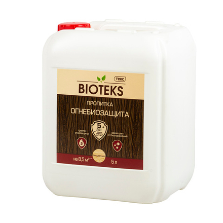Пропитка для защиты дерева Bioteks Огнебиозащита, 2 класс, 5 л
