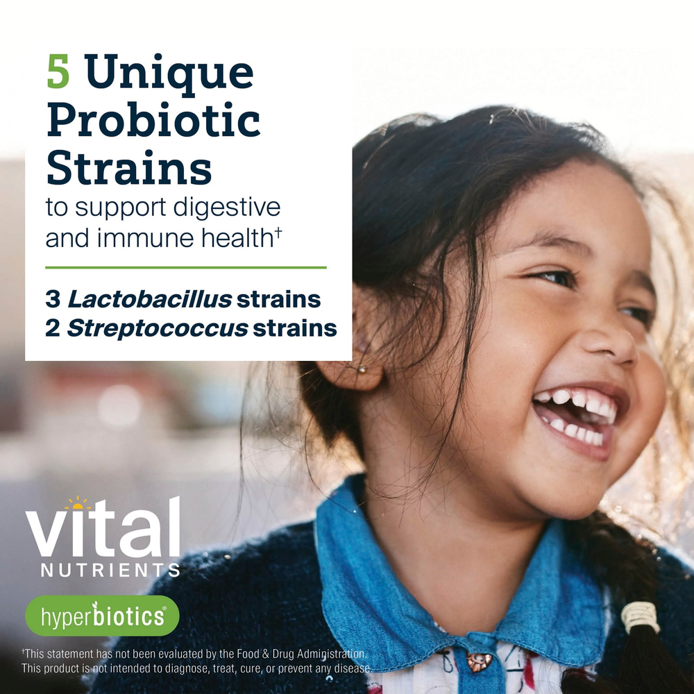 Vital Nutrients, Hyperbiotics®, Pro-Kids® ENT Probiotic, пробиотик для детей, клубника и ваниль, 45 веганских жевательных таблеток