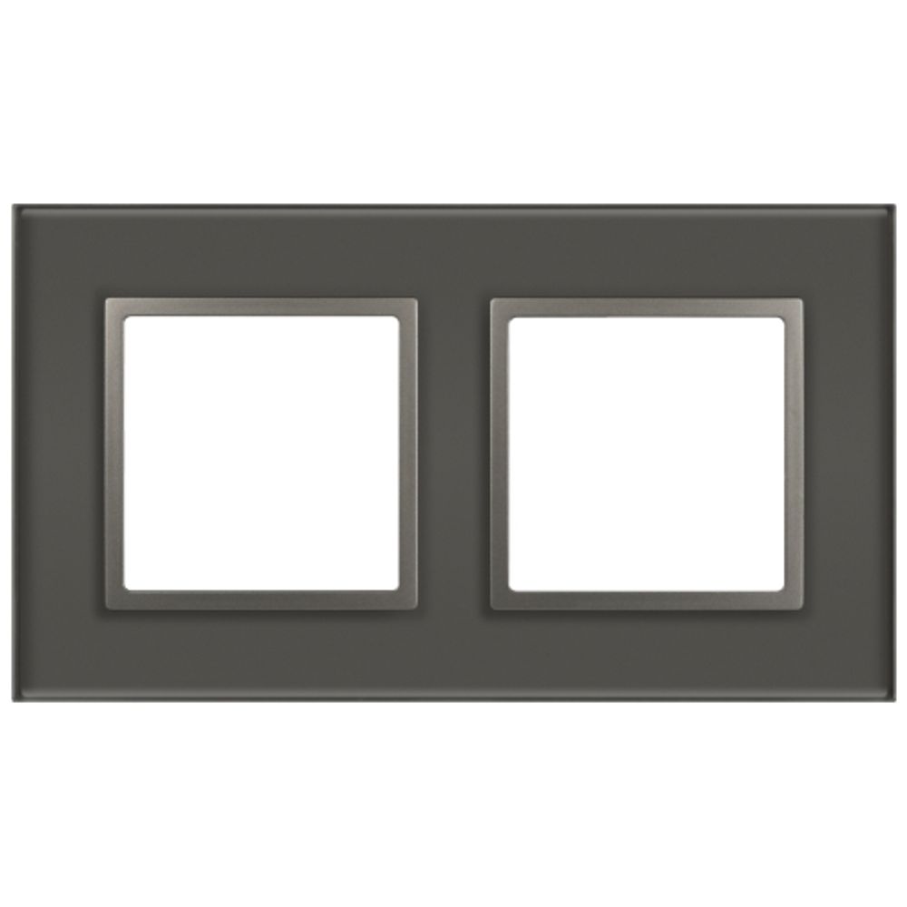 Рамка для розеток и выключателей ЭРА Elegance 14-5102-16 на 2 поста, стекло, титан