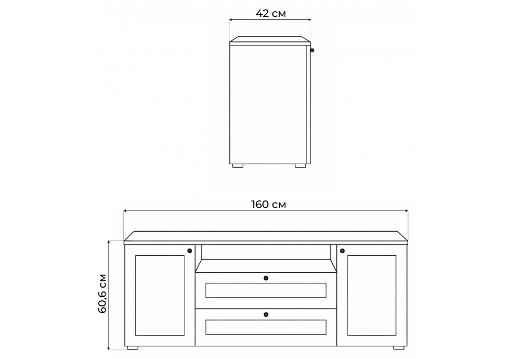 ТВ-тумба Woodville Опра серый графит, дуб золотой craft