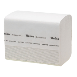 Салфетки бумажные обеденные V-сложения Veiro Professional Comfort белые двухслойные (15 пачек по 220 л)