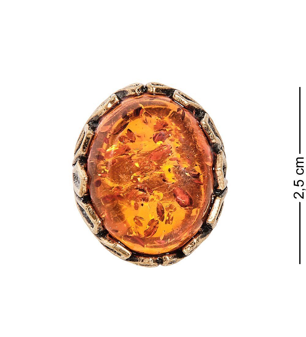 AM-2470 Кольцо «Льдинки» (латунь, янтарь)