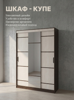 Шкаф-купе Лотос 150х220х60 см с зеркалом стильный вместительный