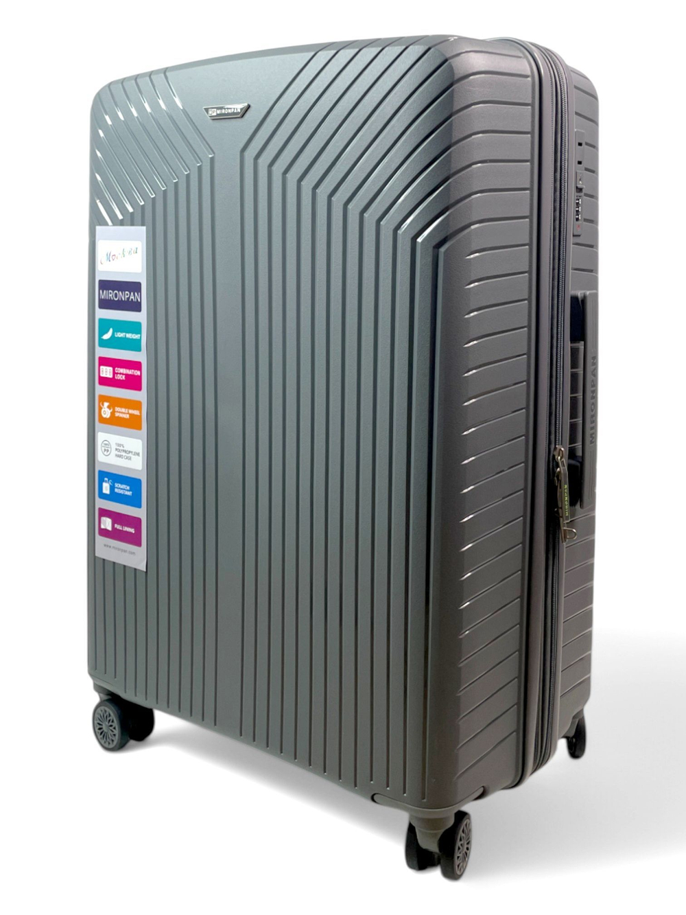 Большой чемодан Mironpan 11272, Темно-серый, XL