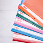 Папка-скоросшиватель DELI с перфорацией, А4, 200 мкм, ассорти