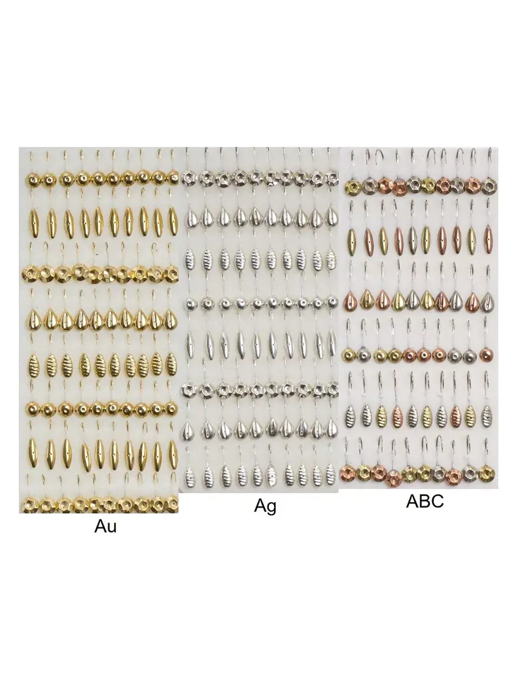 Мормышка металлическая паяная №48 (набор), Au, 80шт