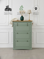 Обувница для прихожей, 87х21х133, Неаполь, закрытая, 3 двери 1 ящик, из массива дерева, эвкалипт, Dipriz