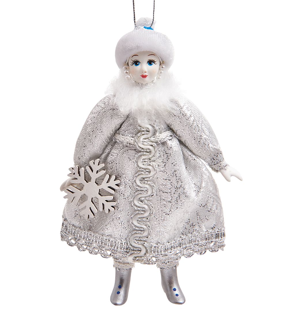 РусКукла RK-824 Кукла подвесная «Снегурочка со снежинкой»