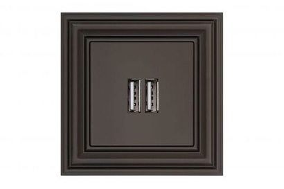 Розетка 2 usb коричневая омбре LIREGUS RETRO
