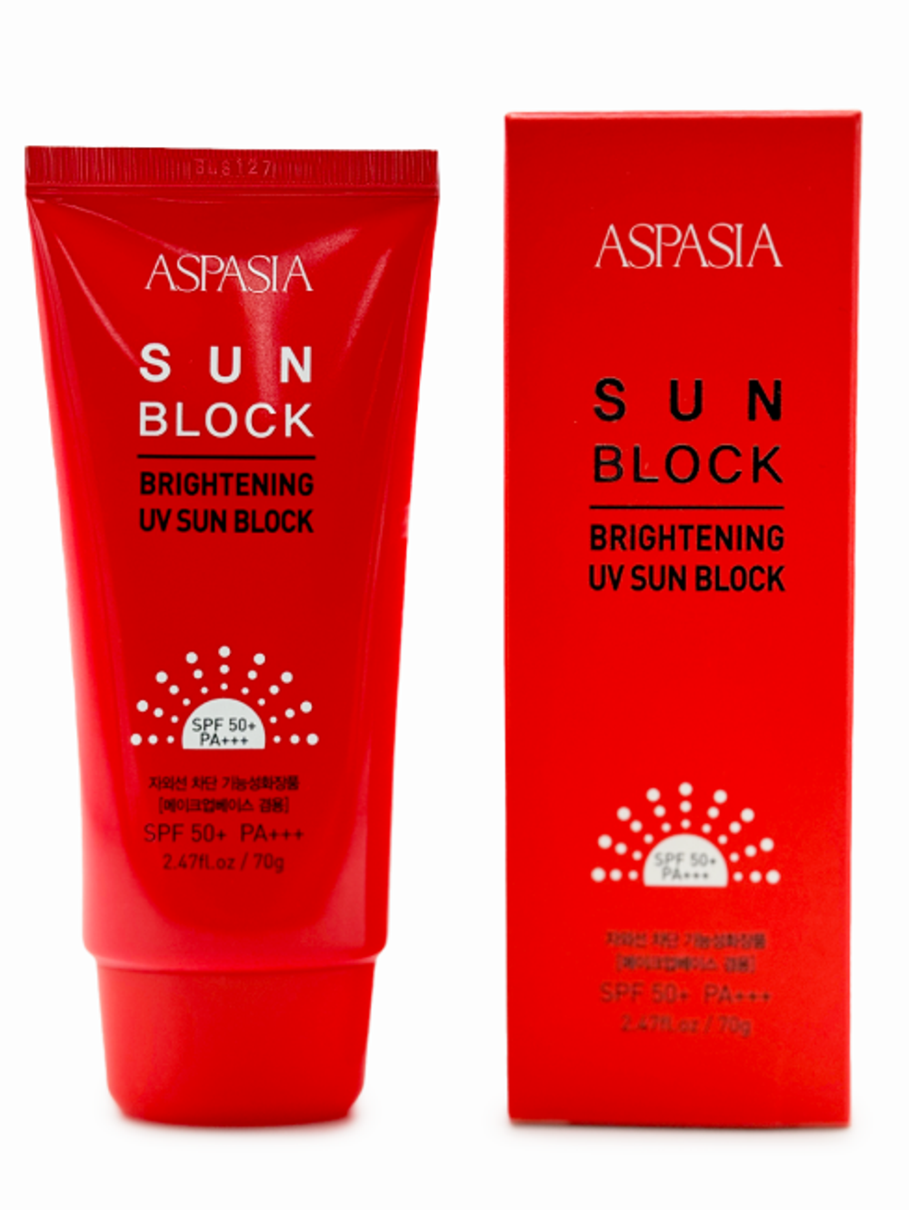 Aspasia Sun Block Brightening UV SPF 50+/Pa+++ Крем для лица солнцезащитный осветляющий, 70 гр