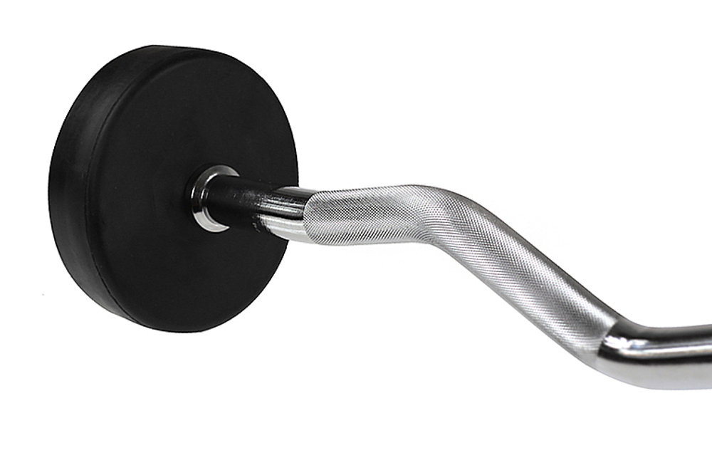 Комплект изогнутых фиксированных штанг, обрезиненных 5 шт  от 25 до 45кг