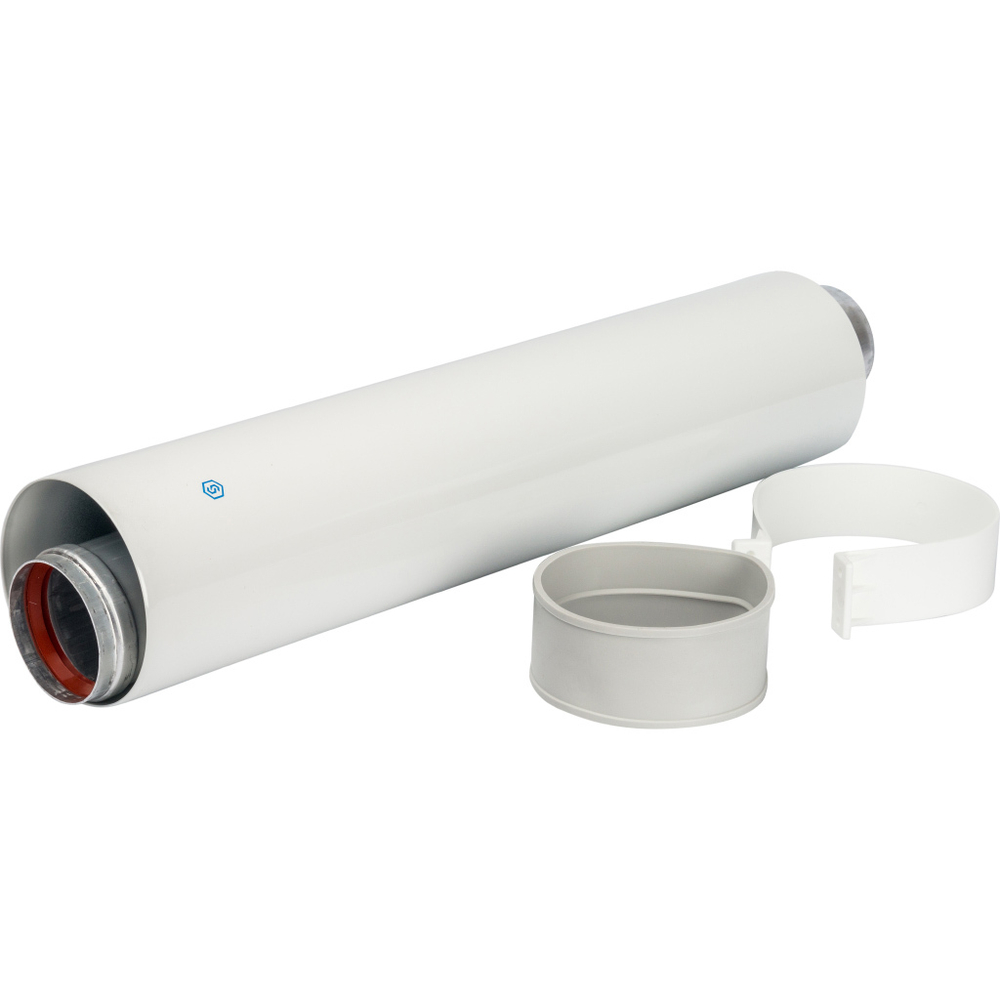 Элемент дымохода  Ø60/100 труба коаксиальная  500 мм п/м, уплотнения и хомут в комплекте