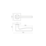 Ручка раздельная K.KM52.ROCK (ROCK KM) SSC-16 сатинированный хром