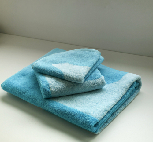 Полотенце "Медведь", голубое