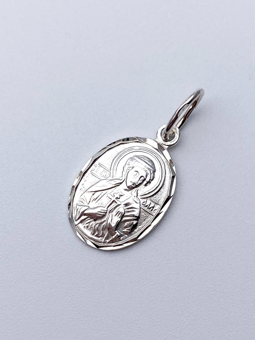 Образок из серебра/Без покрытия/С подвижным ухом/Алла