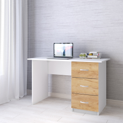 Стол письменный Сити-1, белый/дуб крафт