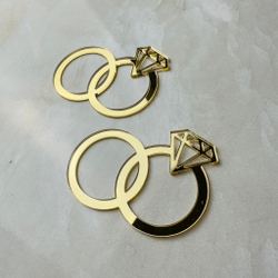 Топпер Мини "Обручальные кольца" 6,5см 2шт акрил