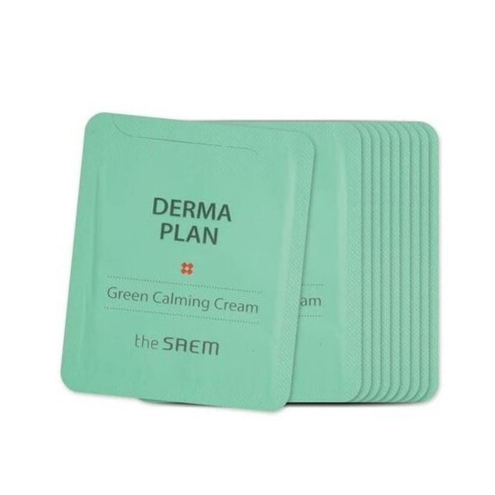 Крем для лица успокаивающий THE SAEM Derma Plan Green Calming Cream 1мл