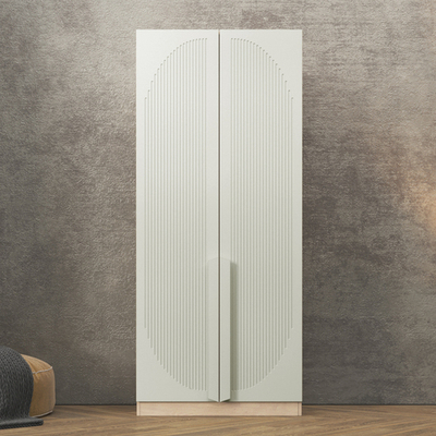 Шкаф Агератум МДФ двухсекционный Лайн керамика (0,27) А10032 матовая - Дуб Сонома 3025  80*50*220