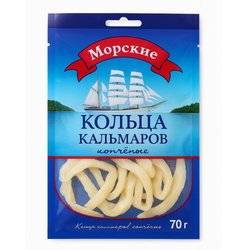 Кольца кальмара Морские подкопченые 70 гр