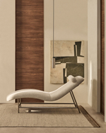 Кушетка Osla из бежевого шенилла с ножками из стали