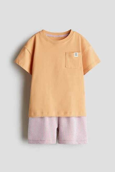 H&M Пижамный комплект с принтом, оранжевый