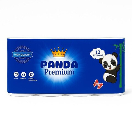 Туалетная бумага Panda Premium 12 рулонов