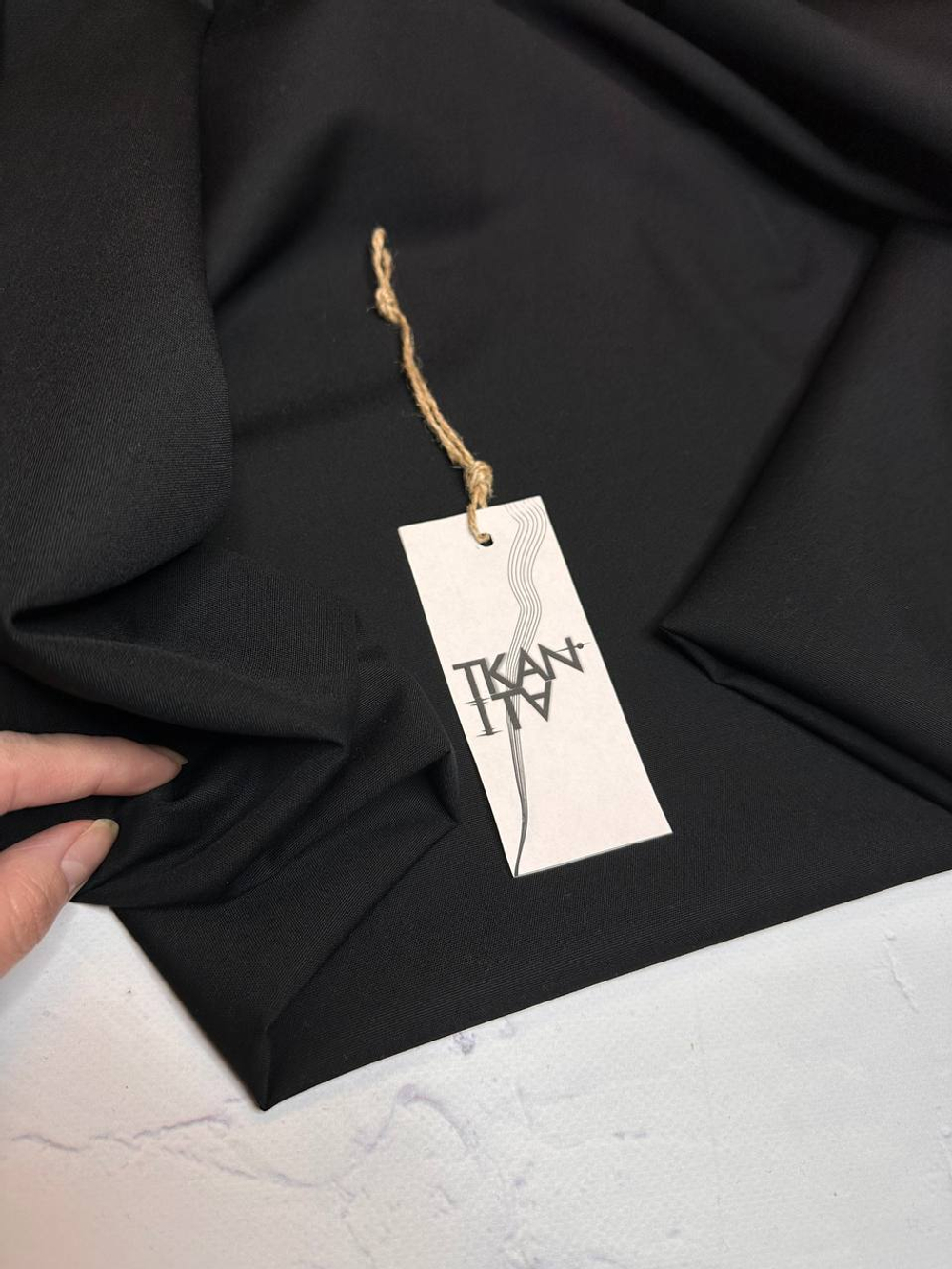 Костюмно-плательная однотонная шерсть (Marzotto, 90%шерсть/10%полиэстер, Густой черный, 150, 240 гр/м2)