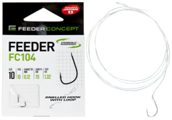 Крючки с поводком FC FEEDER сер. FC104 70см, разм.010, 0,12мм 10шт.