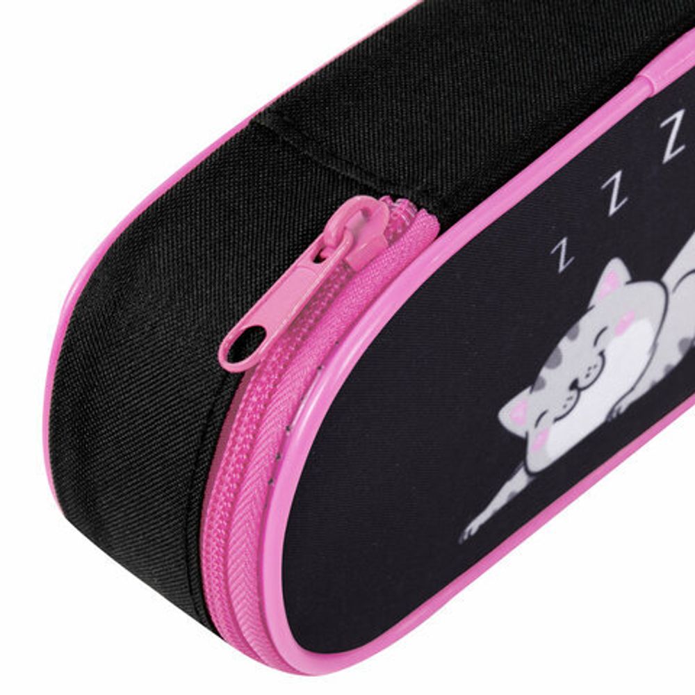 Пенал-футляр BRAUBERG, 1 отделение, органайзер, полиэстер, 22x9х5 см, Don't wake up, 272311