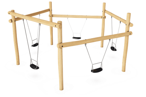 Качели «Пять дорог» на деревянных балках