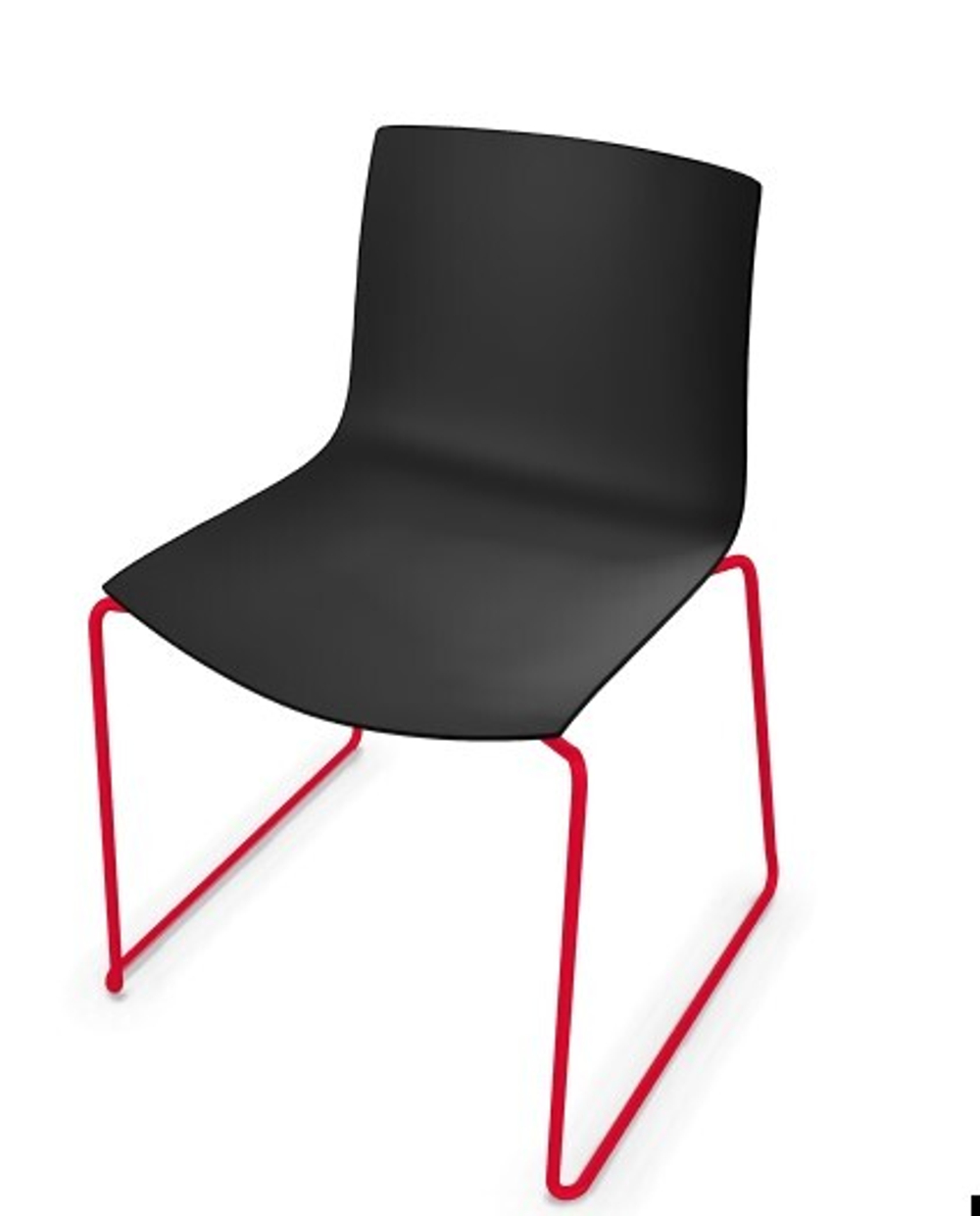 Стул Catifa 46 ARPER сталь/полипропилен/red matt/black 510х560х800h