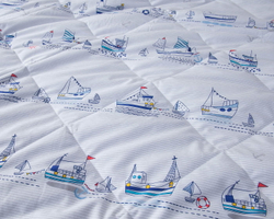 Детское постельное белье 1.5 спальное Sofi De MarkO Кораблики белое